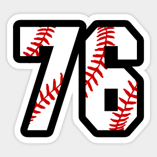 Baseball Number 76 #76 Baseball Shirt Jersey Favorite Player Biggest Fan Sticker